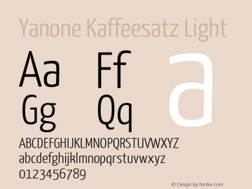 Yanone Kaffeesatz Light Version 1.003图片样张