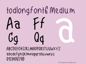 todlongfont6 Version 001.000图片样张