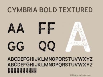Cymbria Bold Textured Version 1.000;PS 001.000;hotconv 1.0.88;makeotf.lib2.5.64775图片样张