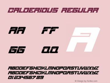 CALDERIOUS Version 1.004;Fontself Maker 3.5.7图片样张