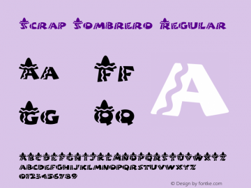 Scrap Sombrero Regular Inspire Graphics 10/25/99 Font Sample