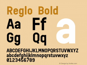 Reglo Bold Version 1.0 Font Sample