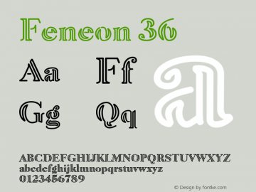 Feneon-36 Version 1.200;FEAKit 1.0;fontTools/otf2ttf 4.10.2; ttfautohint (v1.8.2)图片样张