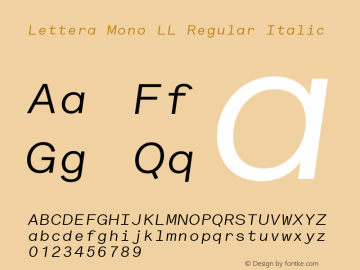 Lettera Mono LL Italic Version 3.001; build 0004 | web-ttf图片样张