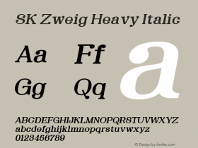 SK Zweig Heavy Italic Version 1.000图片样张