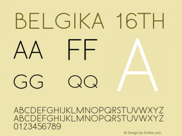 Belgika 16th Version 001.000 Font Sample