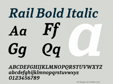 Rail Bold Italic Version 2.001图片样张