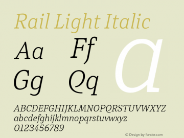 Rail Light Italic Version 2.001图片样张