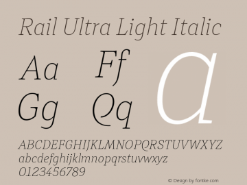 Rail Ultra Light Italic Version 2.001图片样张