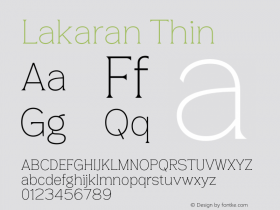 Lakaran-Thin Version 1.001;Fontself Maker 3.5.4图片样张