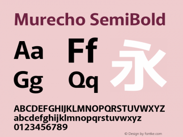Murecho SemiBold Version 1.010; ttfautohint (v1.8.3)图片样张
