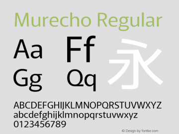 Murecho Regular Version 1.010; ttfautohint (v1.8.3)图片样张