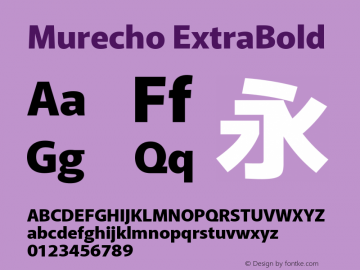 Murecho ExtraBold Version 1.010; ttfautohint (v1.8.3)图片样张
