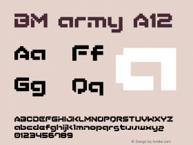 BM army A12 Macromedia Fontographer 4.1J 03.6.9 Font Sample