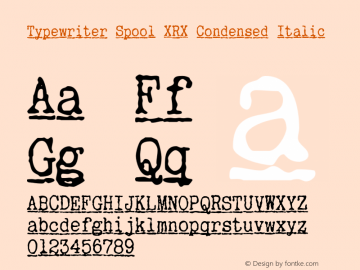 TypewriterSpoolXRXCd-Italic Version 1.000图片样张