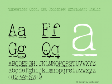 TypewriterSpoolXRXCdEl-Italic Version 1.000图片样张