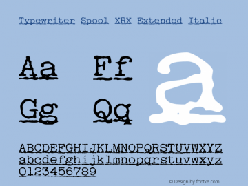 TypewriterSpoolXRXEx-Italic Version 1.000图片样张