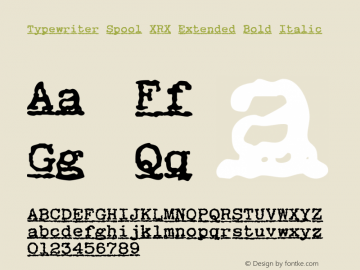 TypewriterSpoolXRXEx-BoldItalic Version 1.000图片样张