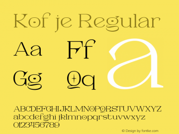 Kofje Regular Version 1.000图片样张