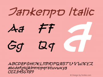 Jankenpo Italic Version 1.00;November 4, 2021;FontCreator 13.0.0.2683 32-bit图片样张