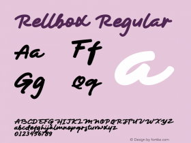 Rellbox Version 1.00;November 15, 2021;FontCreator 13.0.0.2683 64-bit图片样张