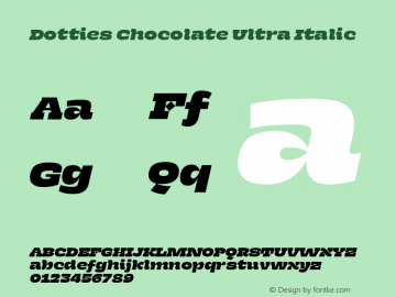 Dotties Chocolate Ultra Italic Version 1.000;Dotties Chocolate图片样张