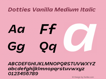 Dotties Vanilla Medium Italic Version 1.000;Dotties Chocolate图片样张