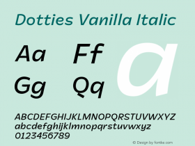 Dotties Vanilla Regular Italic Version 1.000;Dotties Chocolate图片样张