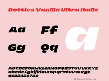 Dotties Vanilla Ultra Italic Version 1.000;Dotties Chocolate图片样张