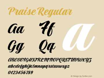 Praise Regular Version 1.100; ttfautohint (v1.8.3)图片样张