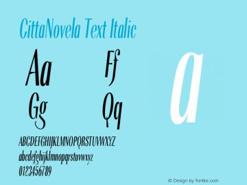 CittaNovelaText-Italic Version 1.000图片样张