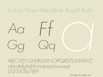 Futura Now Headline XLt It Version 1.01图片样张