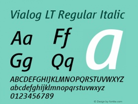 Vialog LT Italic Version 1.02;2006图片样张