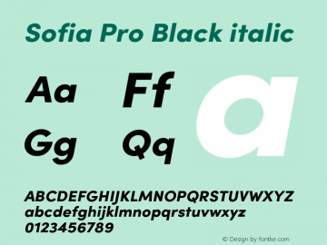 Sofia Pro Black italic Version 4.0图片样张