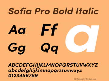 Sofia Pro Bold italic Version 4.0图片样张