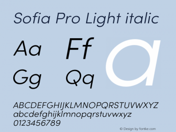 Sofia Pro Light italic Version 4.0图片样张