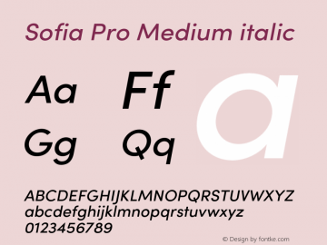 Sofia Pro Medium italic Version 4.0图片样张