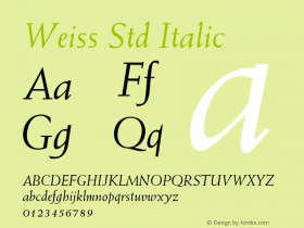 Weiss Std Italic Version 3.00 Build 1000图片样张