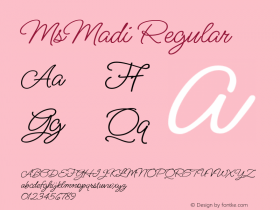 MsMadi Regular Macromedia Fontographer 4.1.5 Font Sample