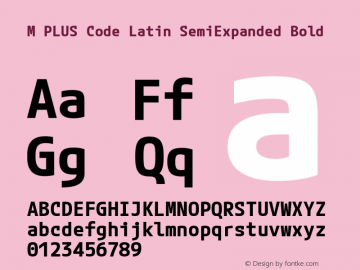 M PLUS Code Latin SemiExpanded Bold Version 1.002; ttfautohint (v1.8.3)图片样张