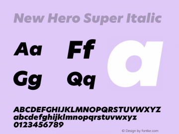 New Hero Super Italic Version 2.002;hotconv 1.0.109;makeotfexe 2.5.65596图片样张