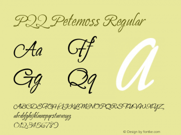 P22 Petemoss Regular Initial Release 12/3/03 Font Sample