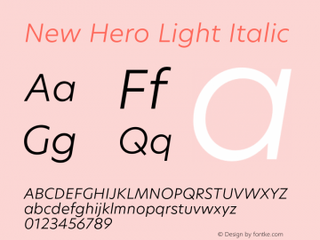 New Hero Light Italic Version 2.002;hotconv 1.0.109;makeotfexe 2.5.65596图片样张