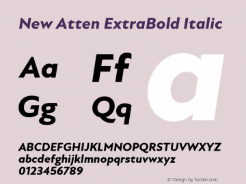 New Atten ExtraBold Italic Version 1.101图片样张