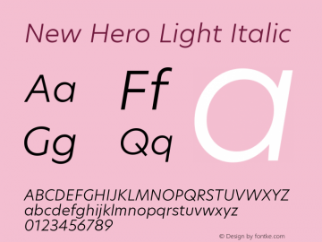New Hero Light Italic Version 2.002图片样张