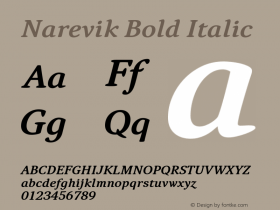 Narevik Bold Italic Version 1.001图片样张