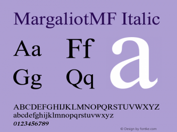 MargaliotMF-Italic Version 2.000图片样张