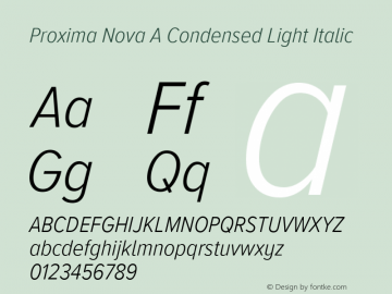 Proxima Nova A Cond Light It Version 3.018图片样张