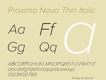 Proxima Nova Thin It Version 3.019图片样张