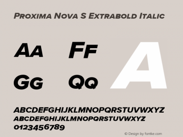 Proxima Nova S Extrabold It Version 3.018图片样张